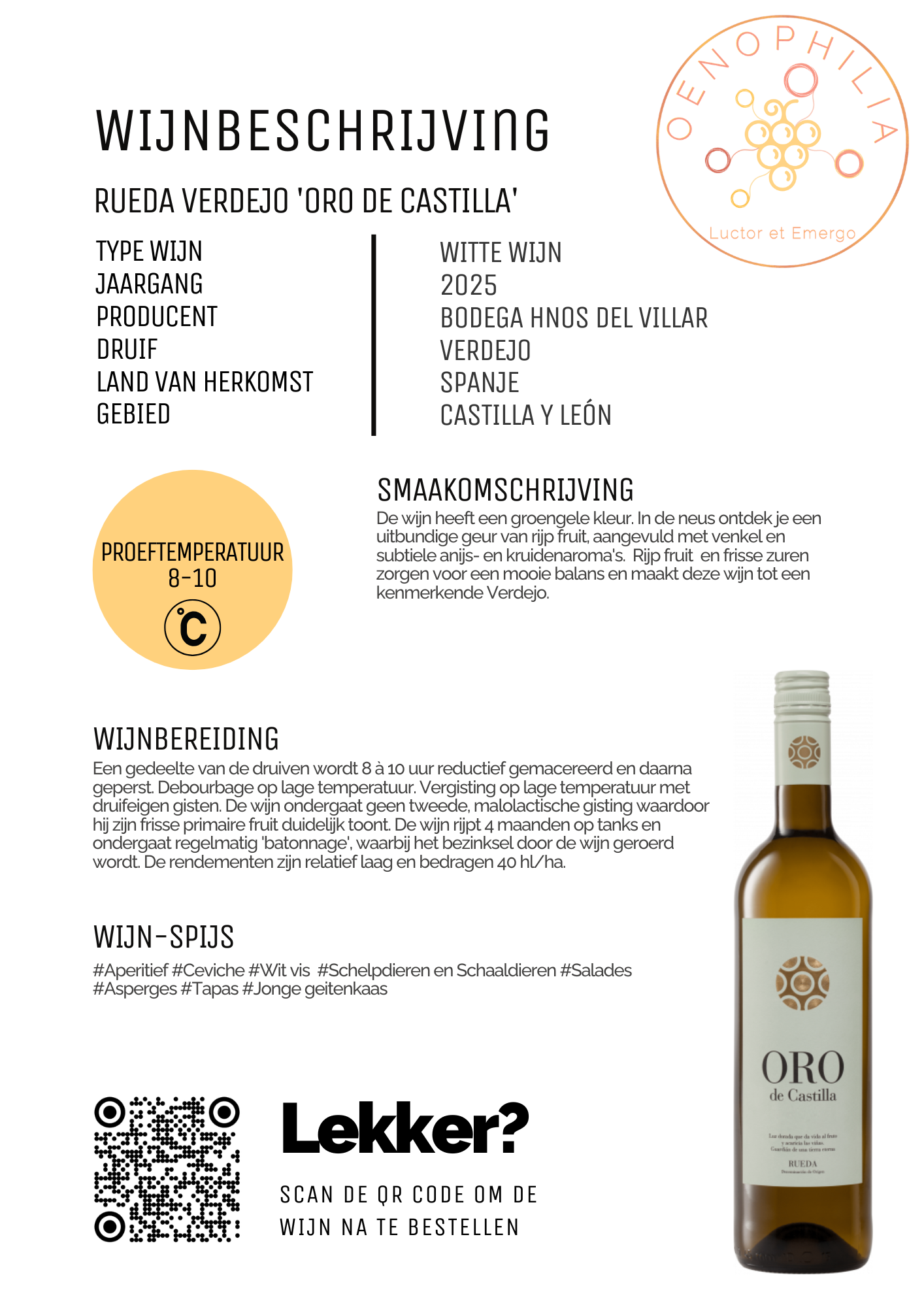 Rueda Verdejo 'Oro de Castilla'