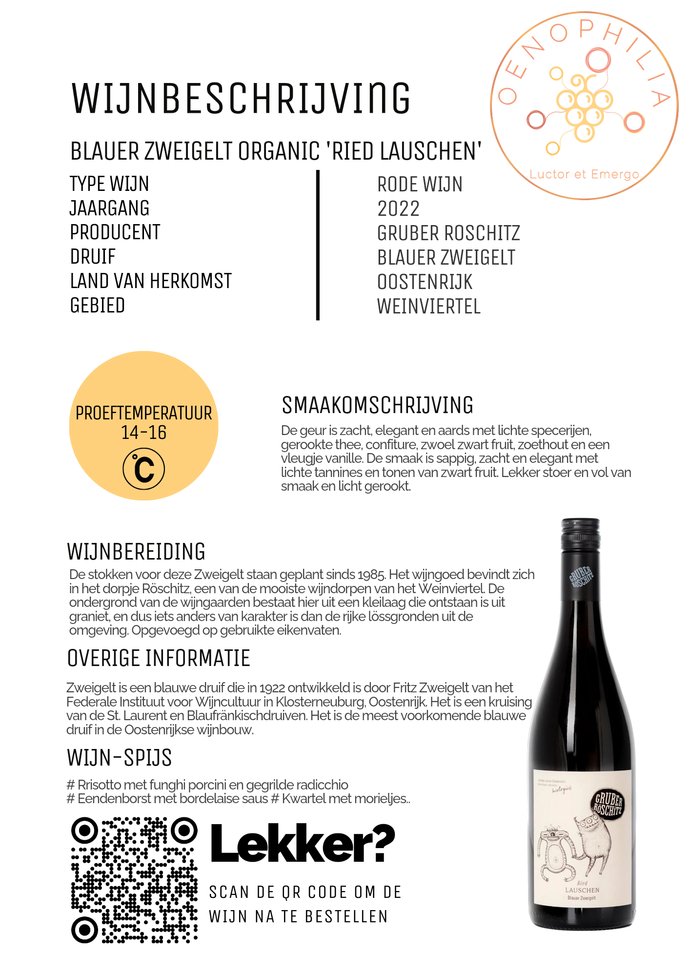 Blauer zweigelt Gruber Roschitz - Afbeelding 2