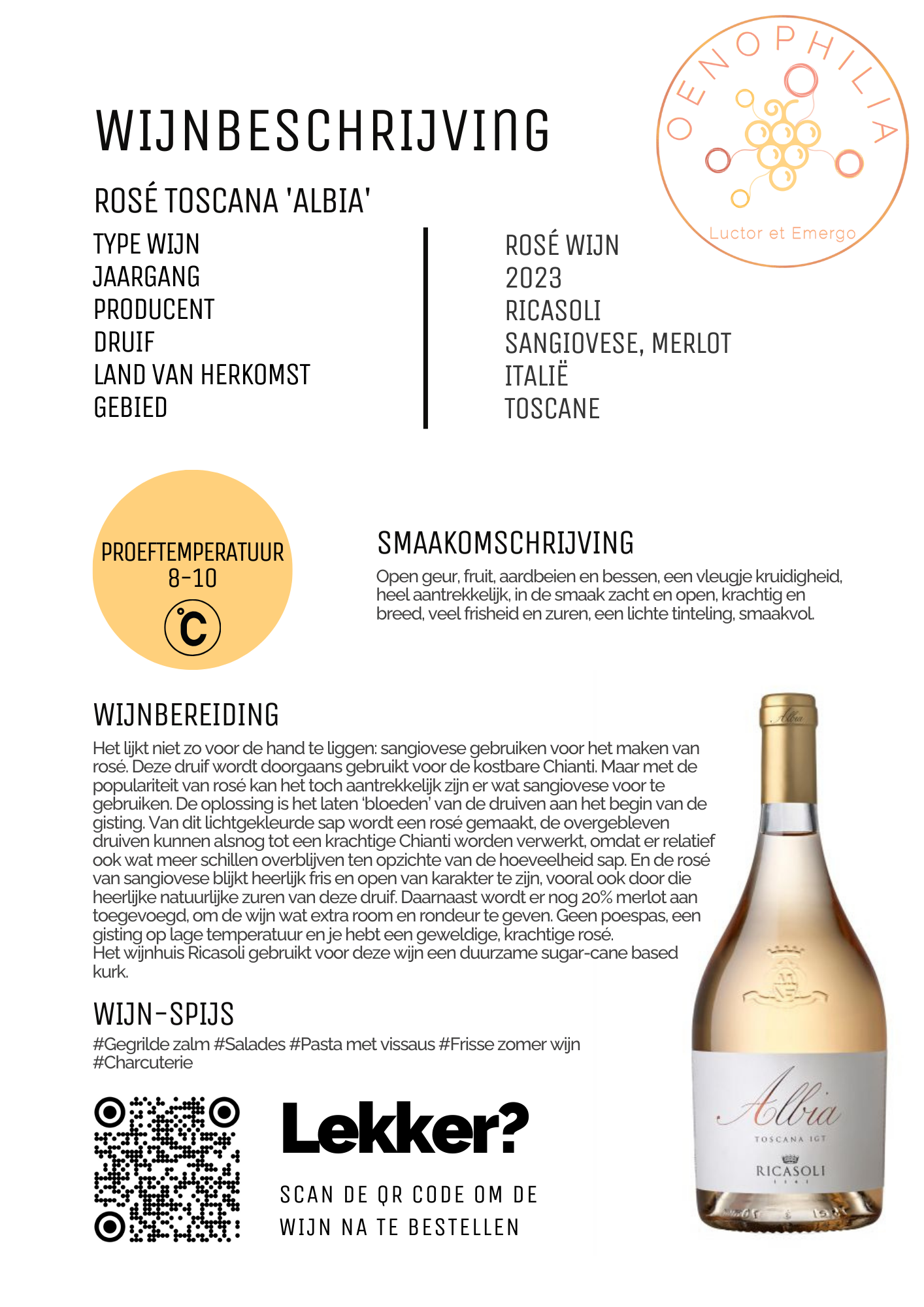 Rosé Toscana 'Albia' - Afbeelding 2