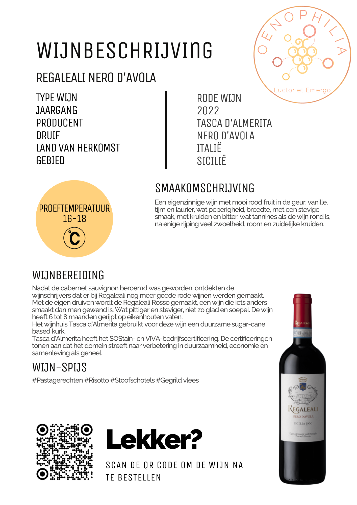 Nero d'Avola Regaleali - Afbeelding 2