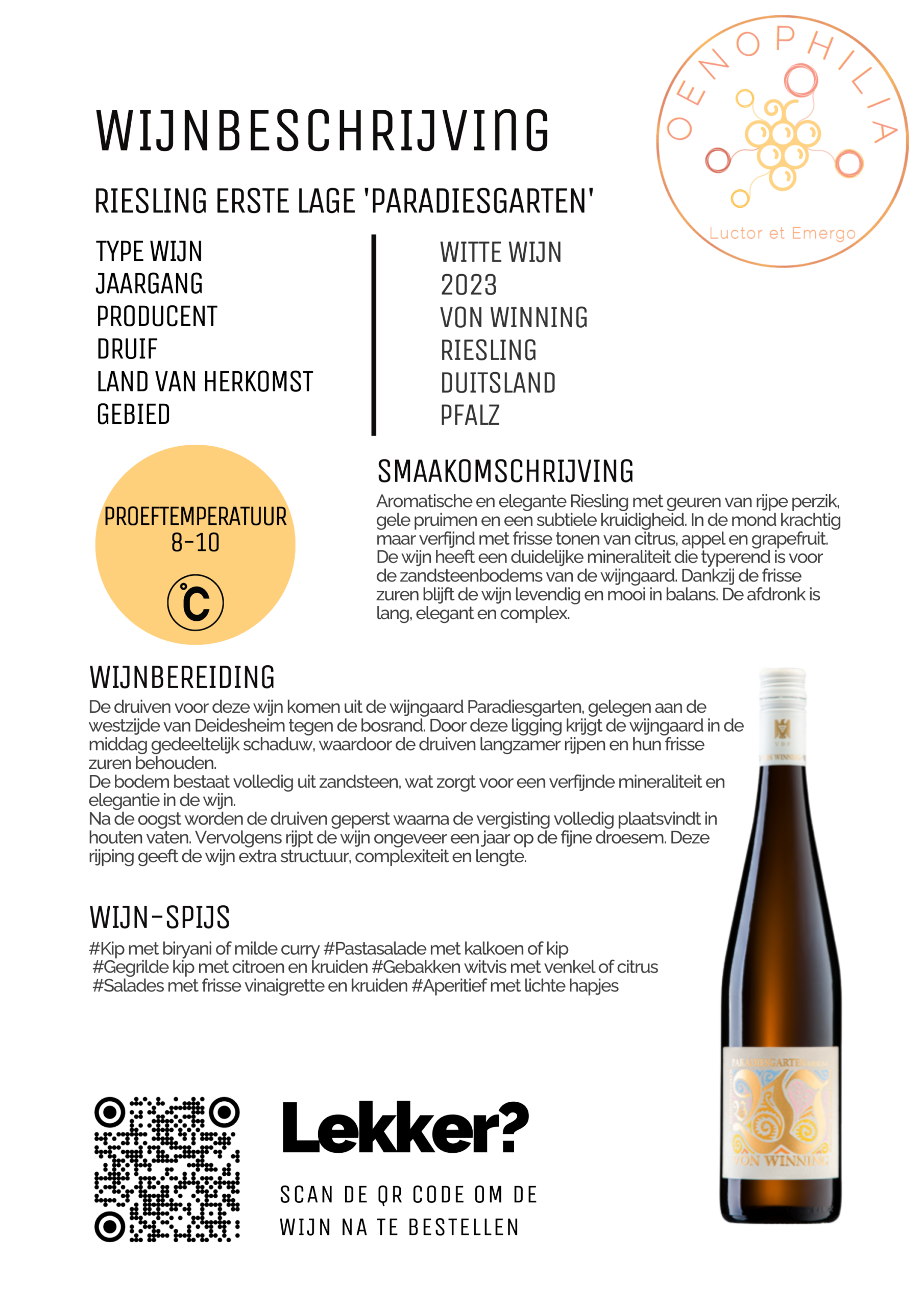 Riesling Erste Lage 'Paradiesgarten' - Afbeelding 3
