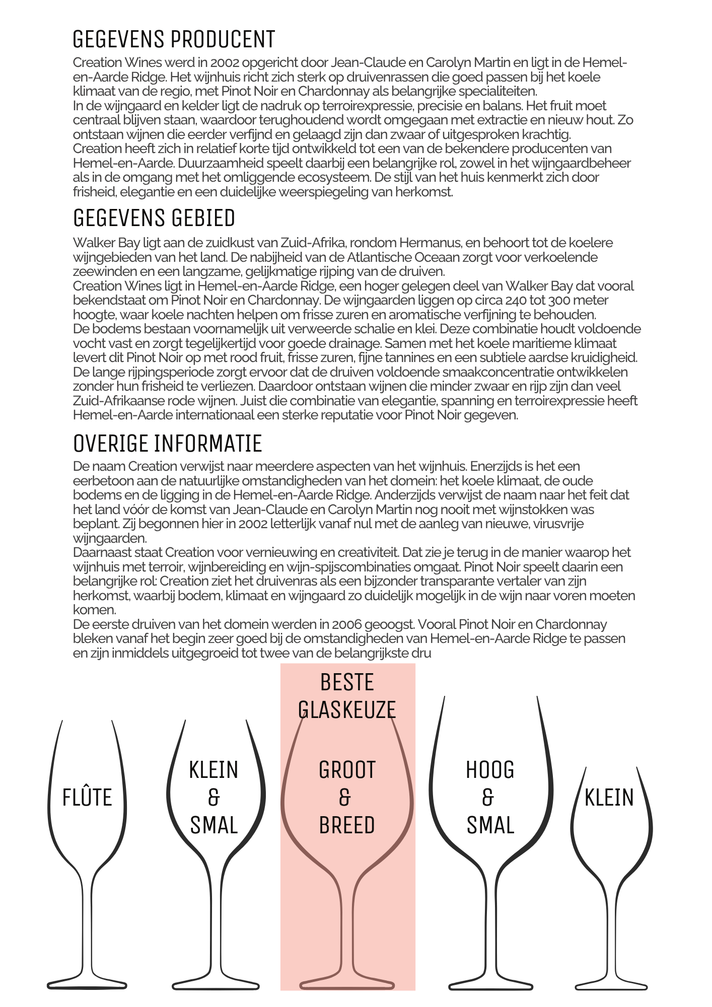 Pinot Noir 'Creation Estate' - Afbeelding 3